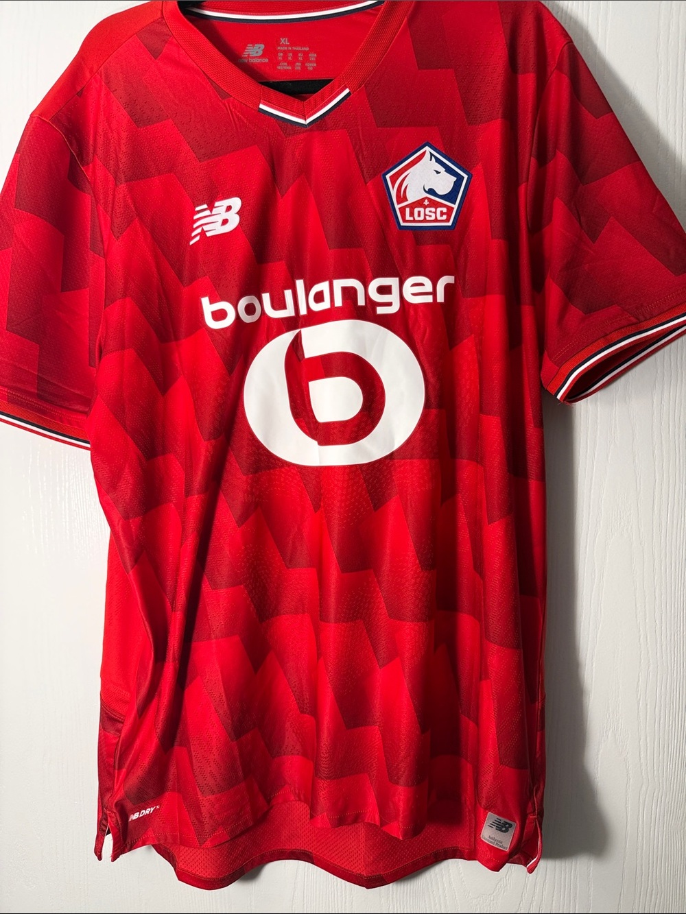 New Balance Red LOSC Lille 2025/ 2026 Soccer Jersey with White Sponsor Logos